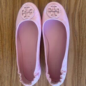 Tory Burch-Minnie Travel Ballet Flat--Pink SZ 9 1/2--GUC